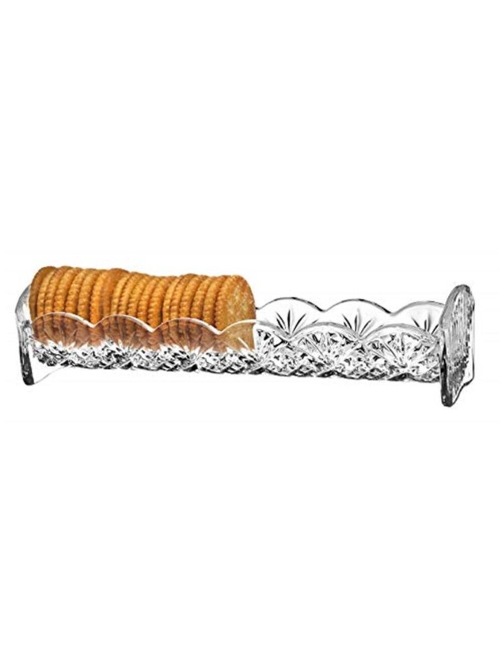 Crystal Cracker Tray Rectangular Serving Dish Snack Appetizer Entertaining